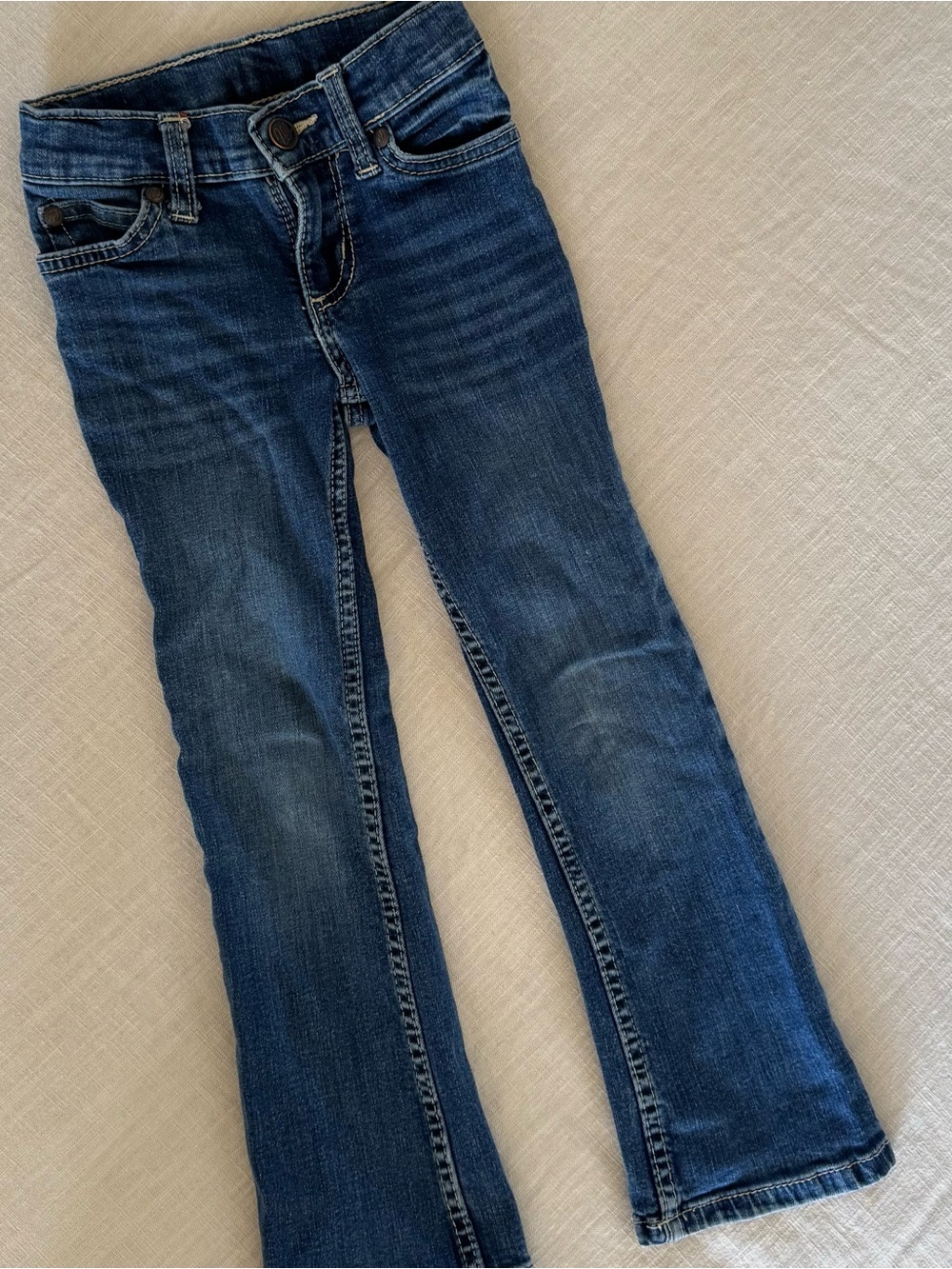 Girls Wrangler Dark Blue Stretch Bootcut Jeans - 5 Slim